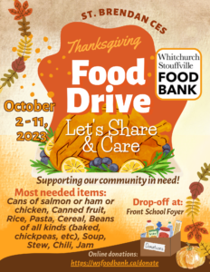 Thanksgiving Food Drive Oct. 2nd-Oct. 11th